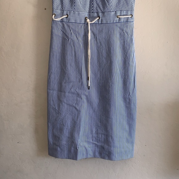 J. CREW  DOUBLE V-NECK DRESS IN STRETCH SEERSUCKER SZ 2 - Picture 4 of 7